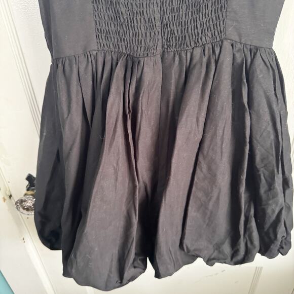 Hello Molly Volume Please Mini Dress Linen Blend Black Bubble Skirt Size 8 Eight - Picture 13 of 15